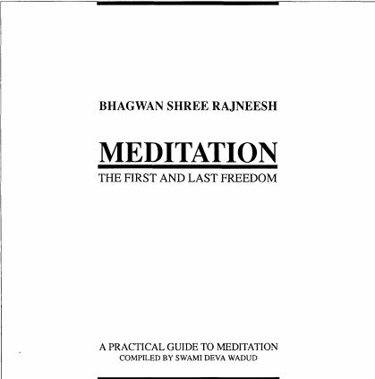 Meditation: The First and Last Freedom Book PDF Free Download