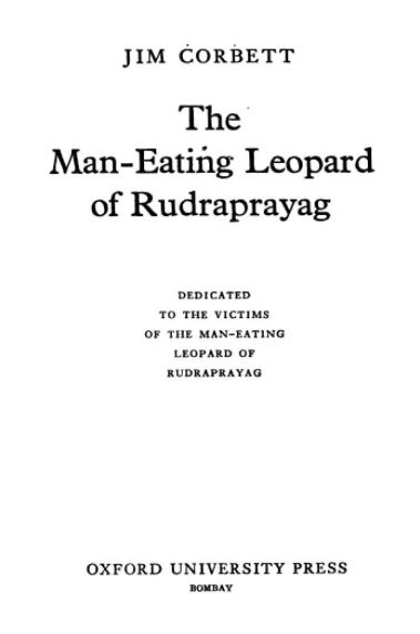 The Man-eating Leopard Of Rudraprayag Book PDF Free Download