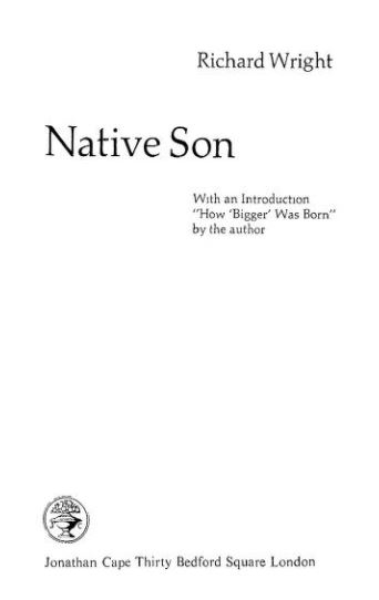 Native Son By  Wright Richard Book PDF Free Download