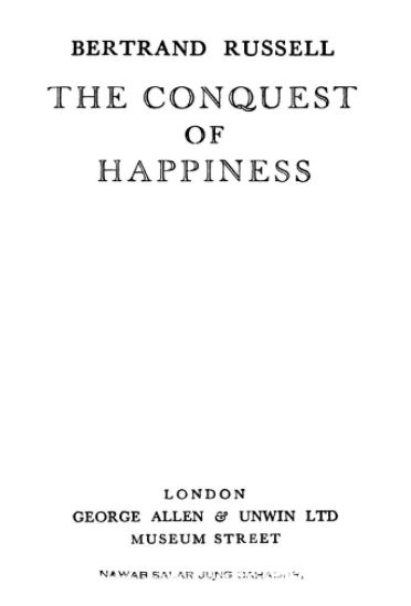 The Conquest Of Happiness Book PDF Free Download