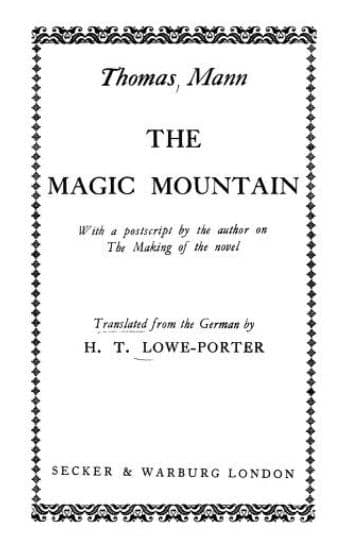 Thomas Mann The Magic Mountain Book PDF Free Download