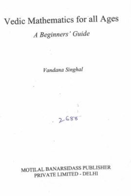 pdf vedic mathematics pdf for all ages a beginner s guide panot book