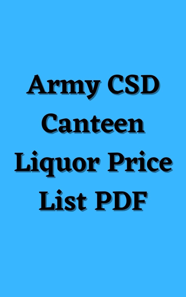 [PDF] Army CSD Canteen Liquor Price List 2024 PDF Panot Book