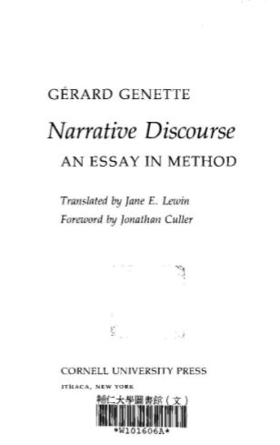 Narrative Discourse An Essay in Method 
