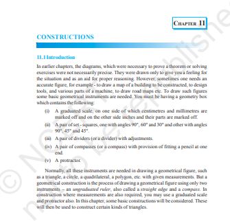 Constructions Chapter 11 Class 9