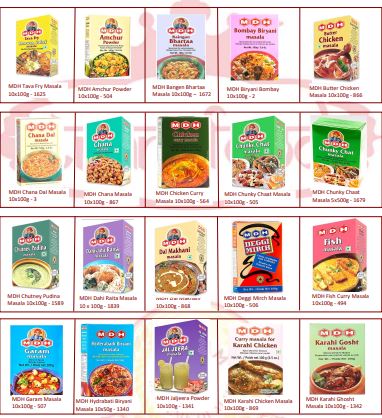 MDH Masala Products Price List PDF