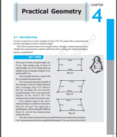 NCERT Class 8 Maths Textbook Chapter 4 With Answer Book PDF Free Download
