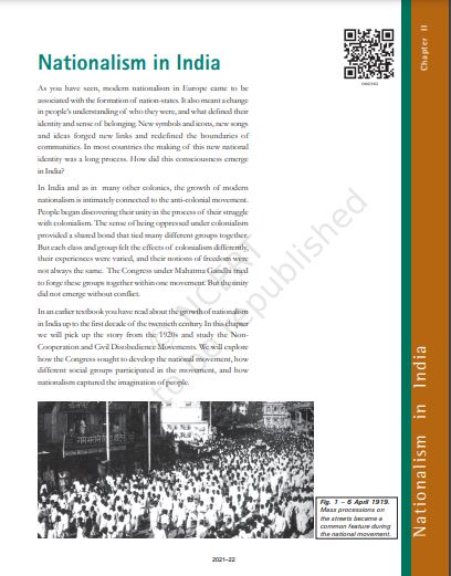 Nationalism in India Class 10 History Notes PDF