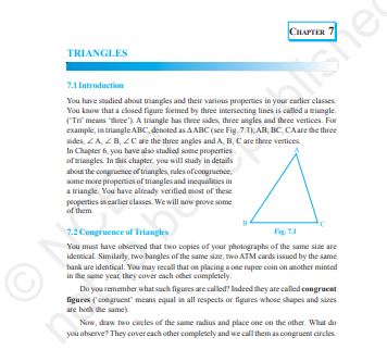 Triangles Chapter 7 Class 9