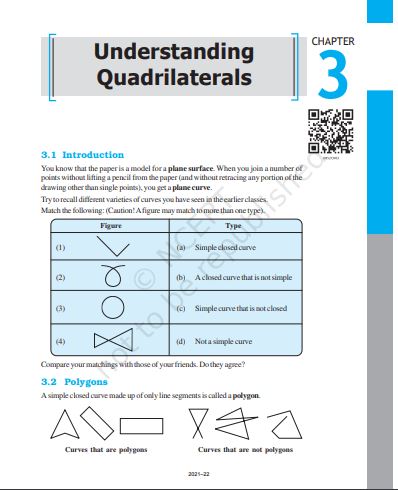 Understanding Quadrilaterals Chapter 3 Class 8 Maths NCERT Textbook With Solutions PDF