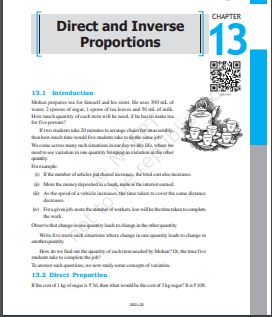 Direct And Inverse Proportions Chapter 13 Class 8