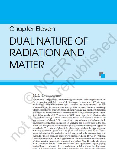 Dual Nature of Radiation and Matter