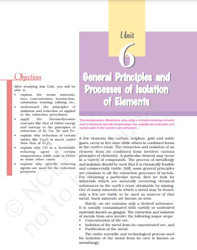 General Principles and Processes of Isolation of Elements