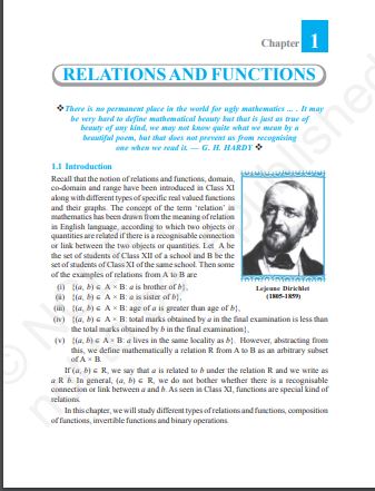 Relations and Functions class 12th