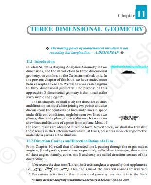 Three dimensional Geometry