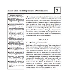 Issue and Redemption of Debentures