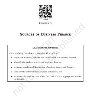 Sources of Business Finance