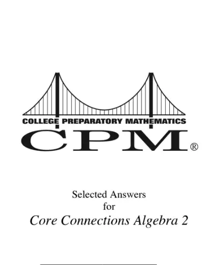 cpm algebra 2 chapter 3 homework answers