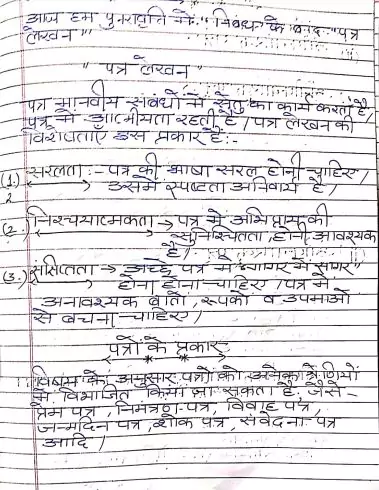 a letter in hindi