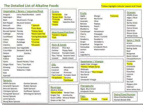 [PDF] Alkaline Foods List PDF - Panot Book