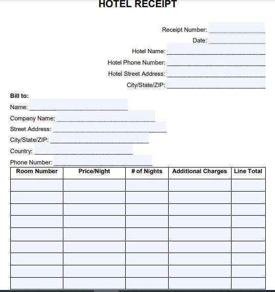 Pdf Hotel Receipt Template Pdf Panot Book 