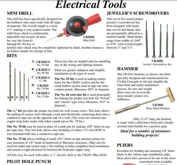 electrician tools list