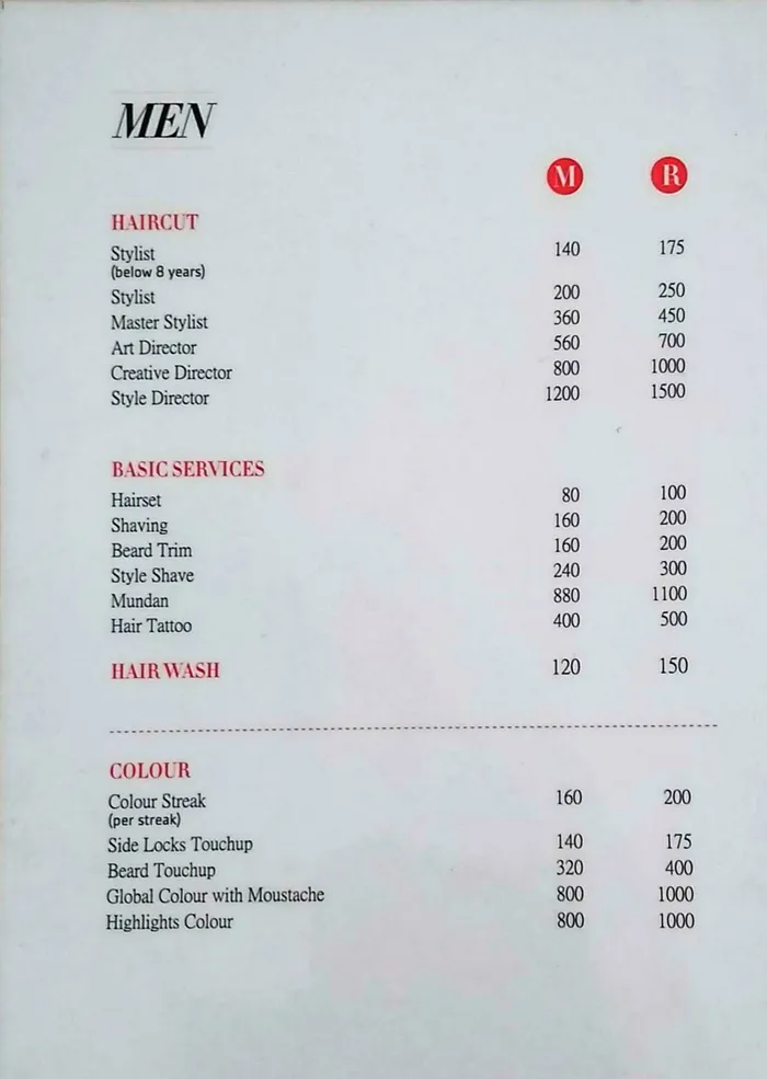  PDF Kapils Salon Service Rate List PDF Panot Book