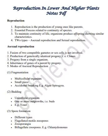 reproduction-in-lower-and-higher-plants-notes