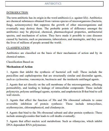 Antibiotic Classification