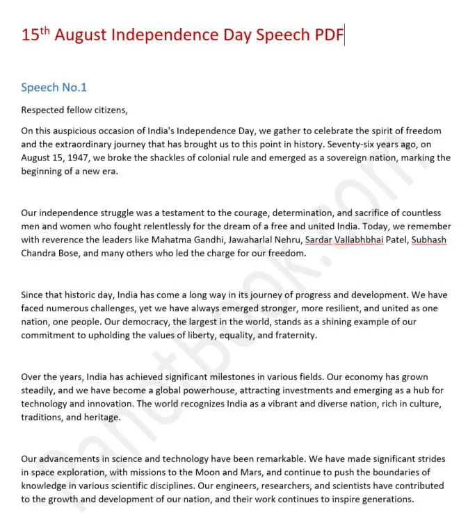 speech on independence day of 2023