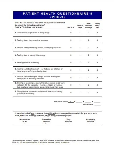 Patient Health Questionnaire 9